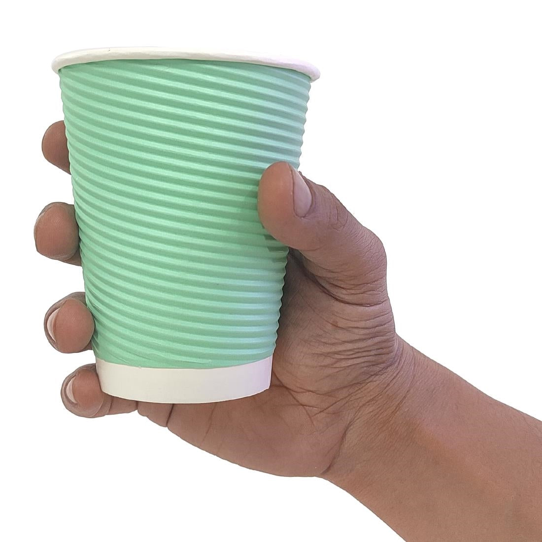 Fiesta Recyclable Coffee Cups Ripple Wall Turquoise 340ml / 12oz (500 Pack)
