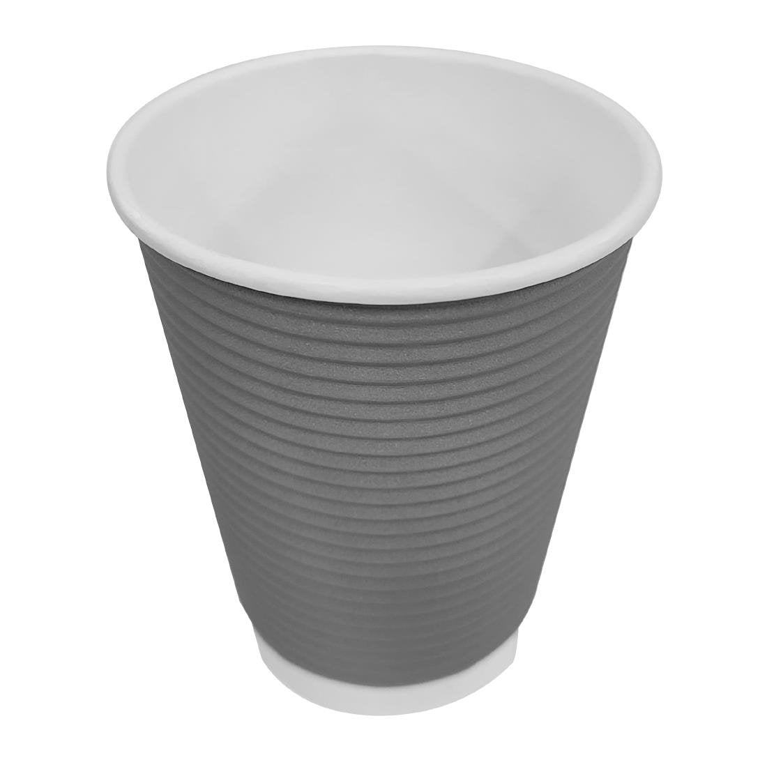 Fiesta Recyclable Coffee Cups Ripple Wall Charcoal 340ml (500 Pack)