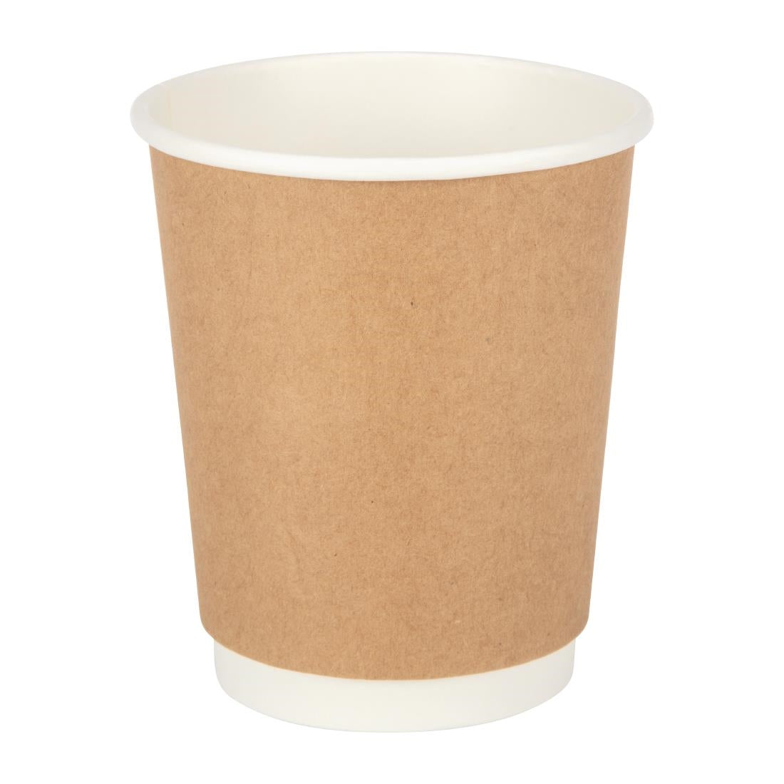 Fiesta Recyclable Coffee Cups Double Wall Kraft 225ml / 8oz (25 Pack)