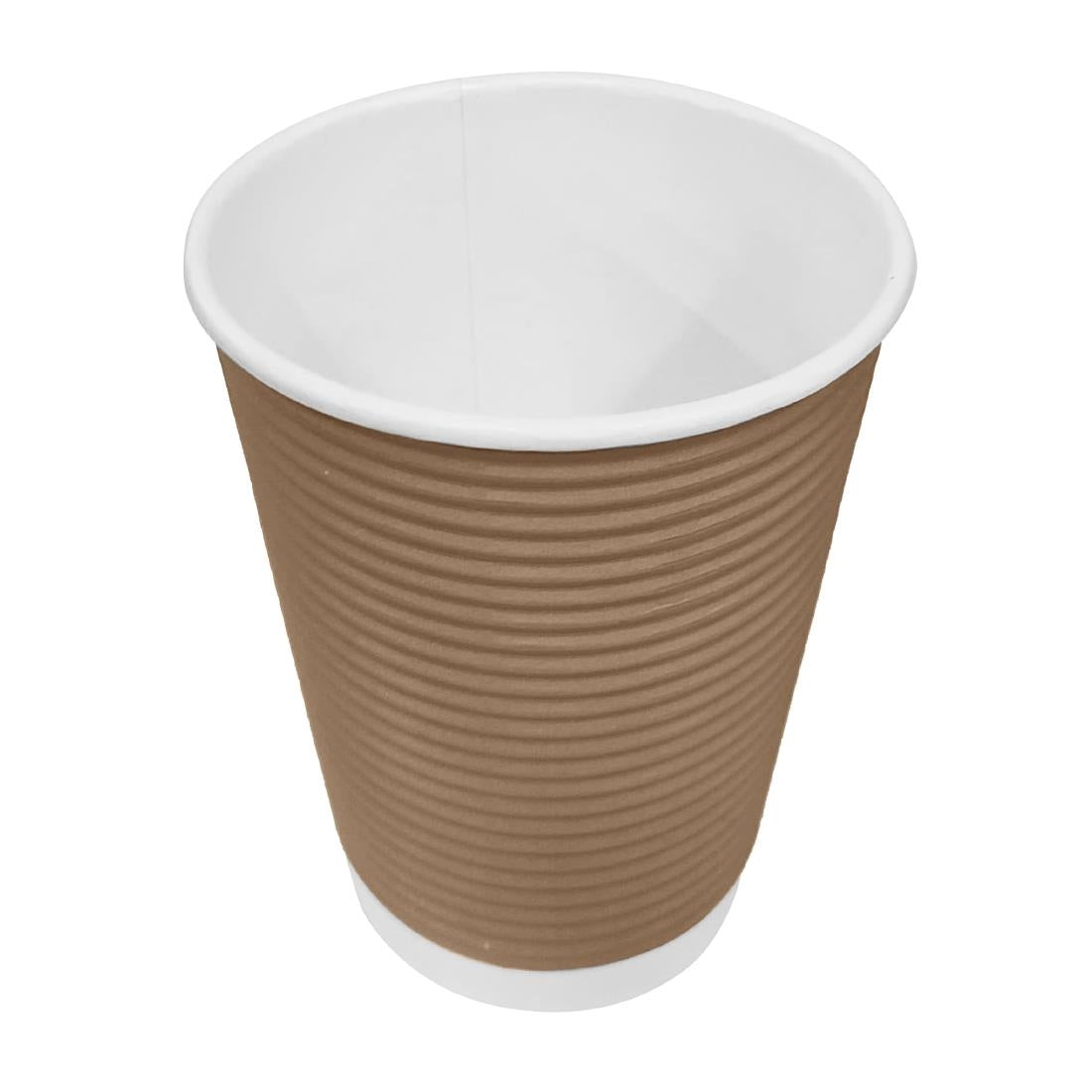 Fiesta Recyclable Coffee Cups Ripple Wall Kraft 225ml / 8oz (25 Pack)