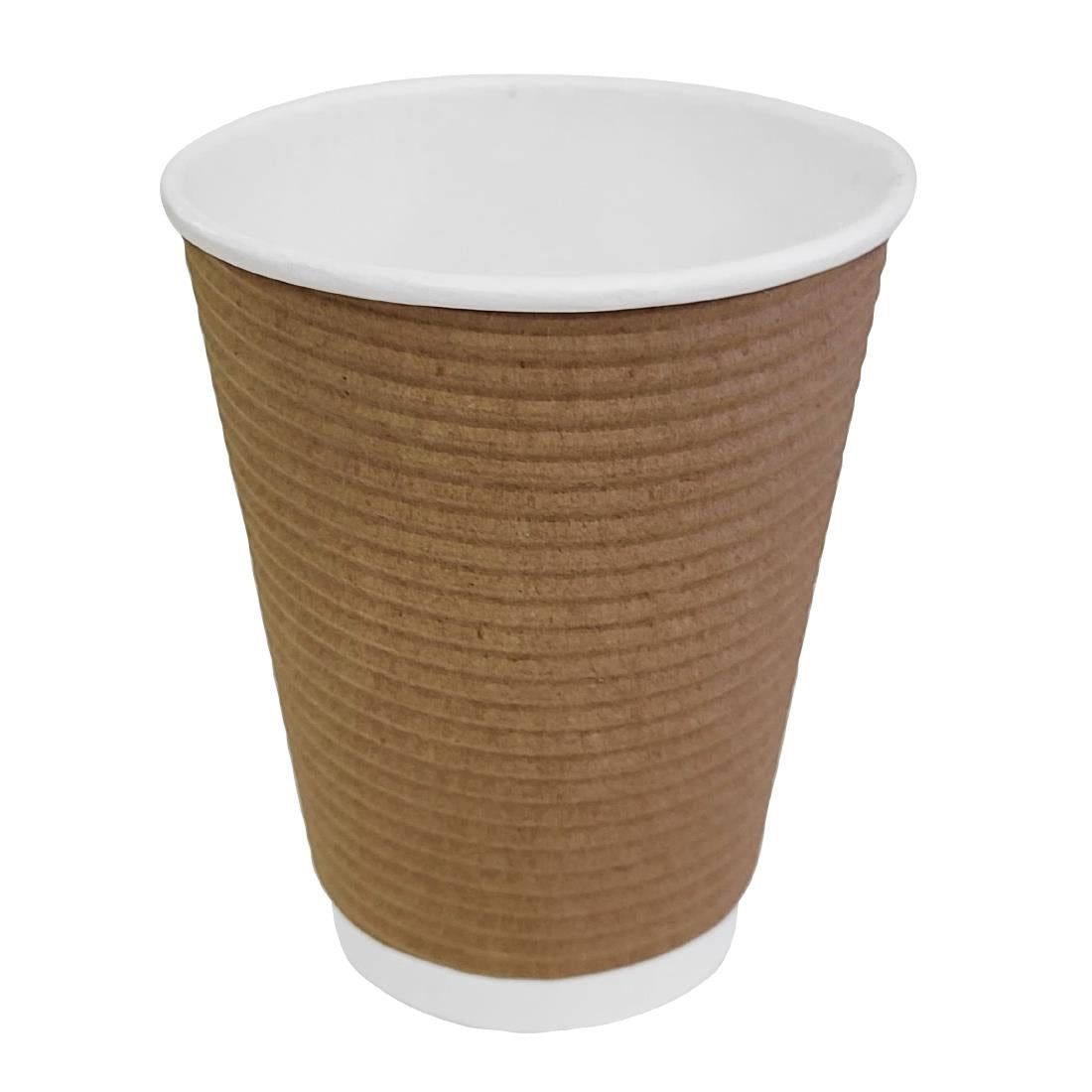 Fiesta Recyclable Coffee Cups Ripple Wall Kraft 340ml / 12oz (25 Pack)