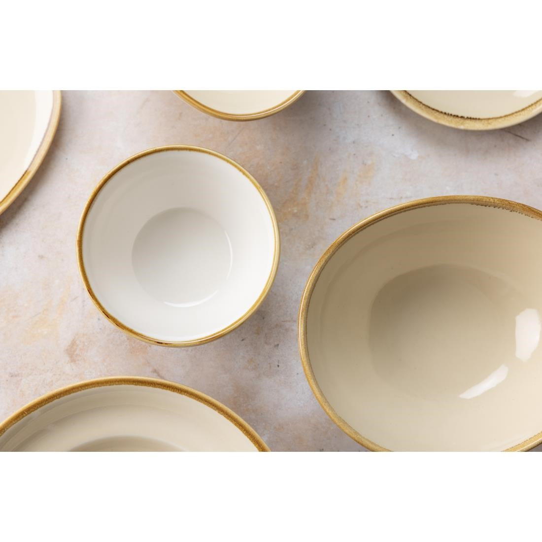 Olympia Kiln Round Bowls Sandstone 140mm (6 Pack)