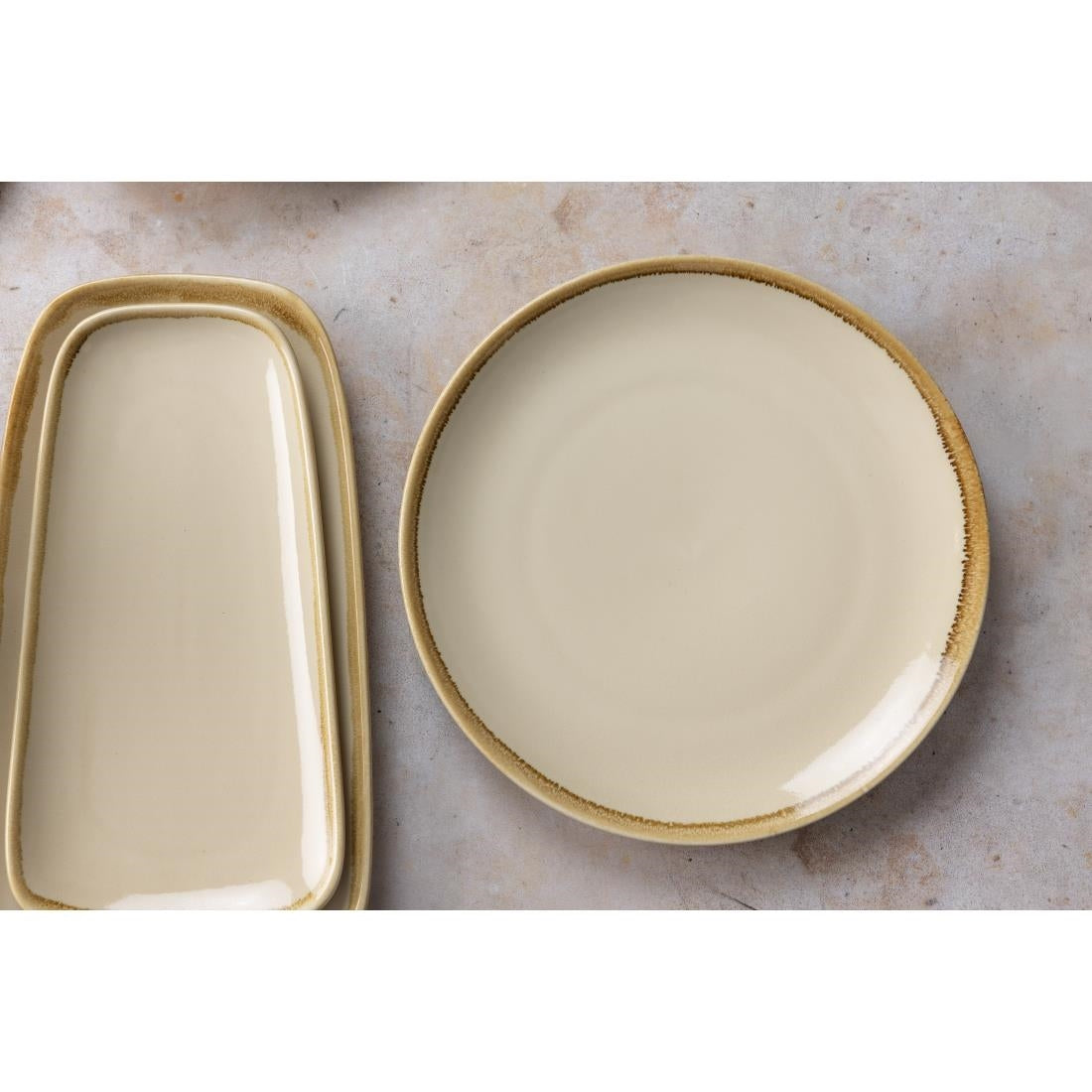 Olympia Kiln Round Plates Sandstone 280mm (4 Pack)