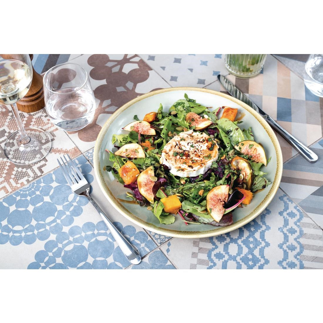 Olympia Kiln Round Coupe Plates Moss 230mm (6 Pack)