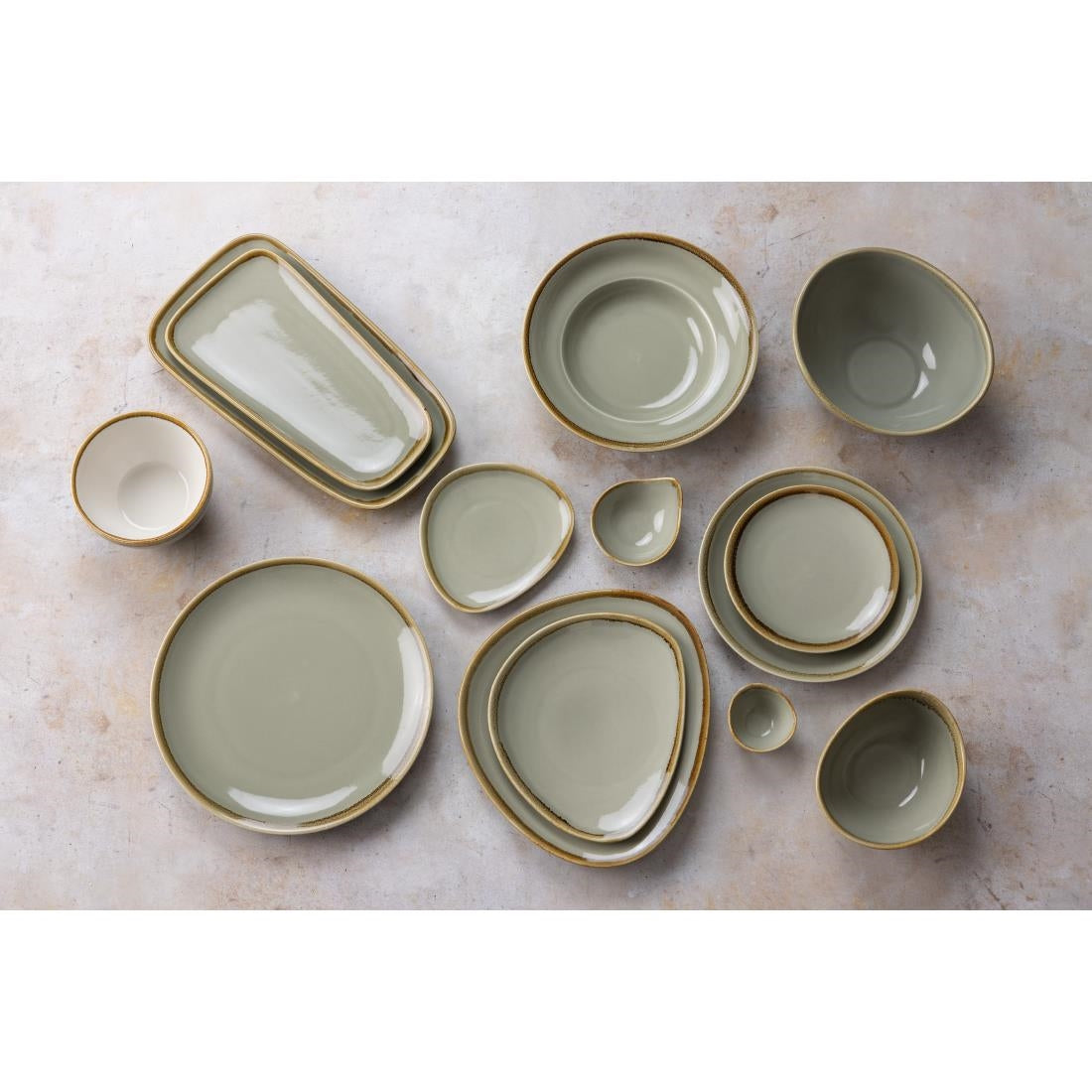 Olympia Kiln Pasta Bowls Moss 250mm (4 Pack)