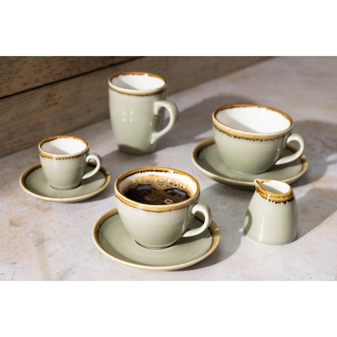 Olympia Kiln Cappuccino Cups Moss 340ml (6 Pack)