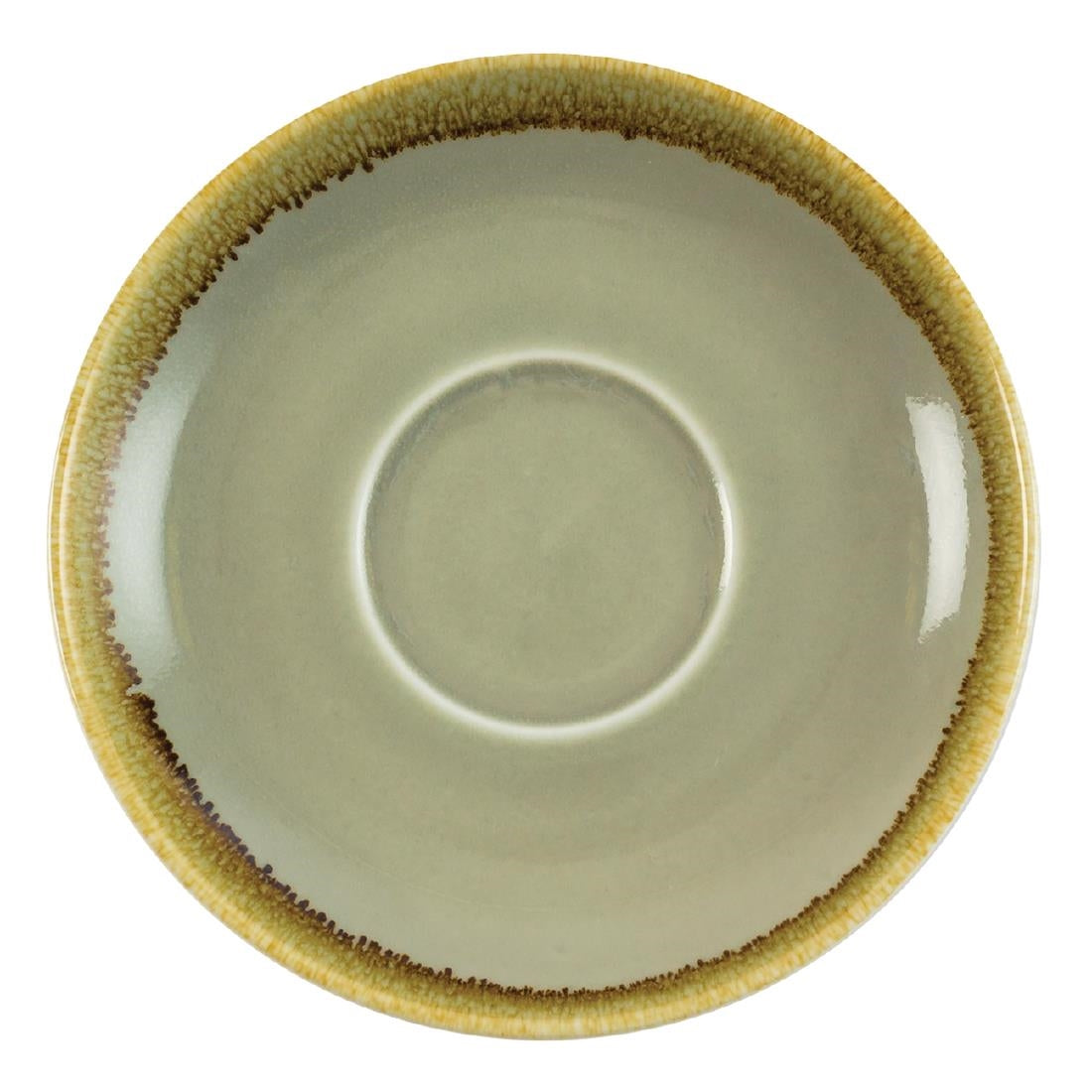 Olympia Kiln Cappuccino Saucers Moss 160mm (6 Pack)