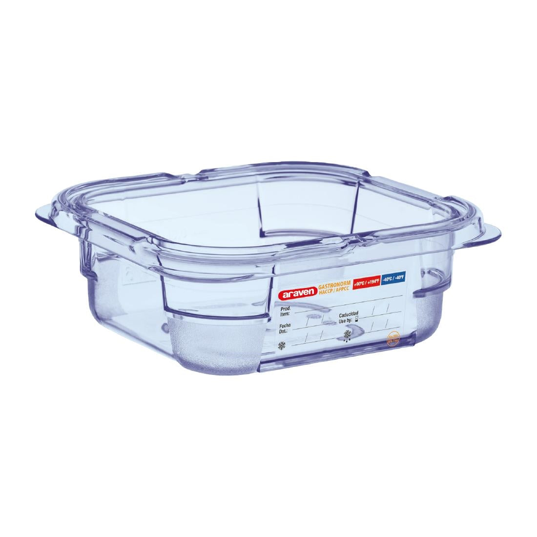 Araven ABS Food Storage Container Blue GN 1/6 65mm