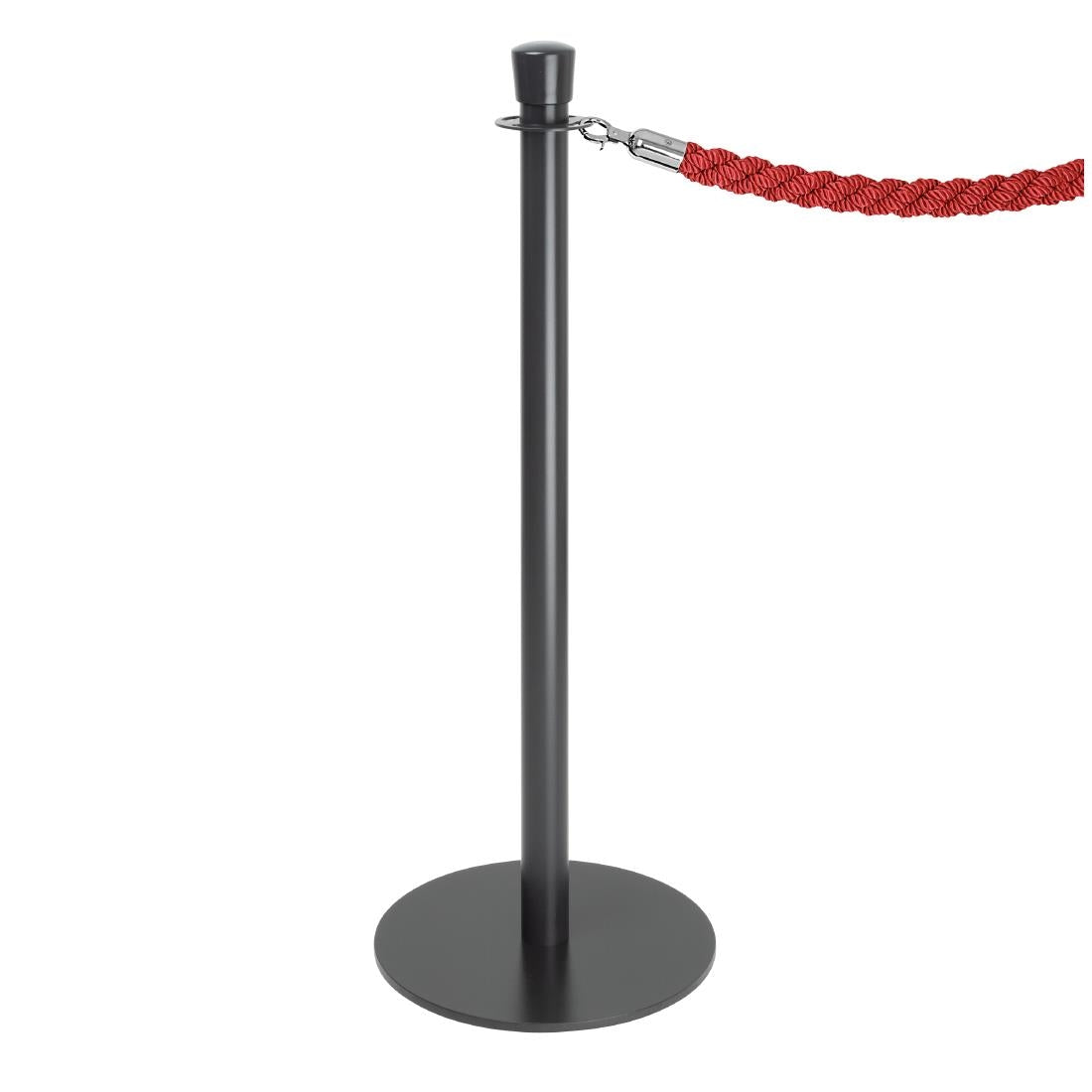 Bolero Flat Base Barrier Posts Black (2 Pack)
