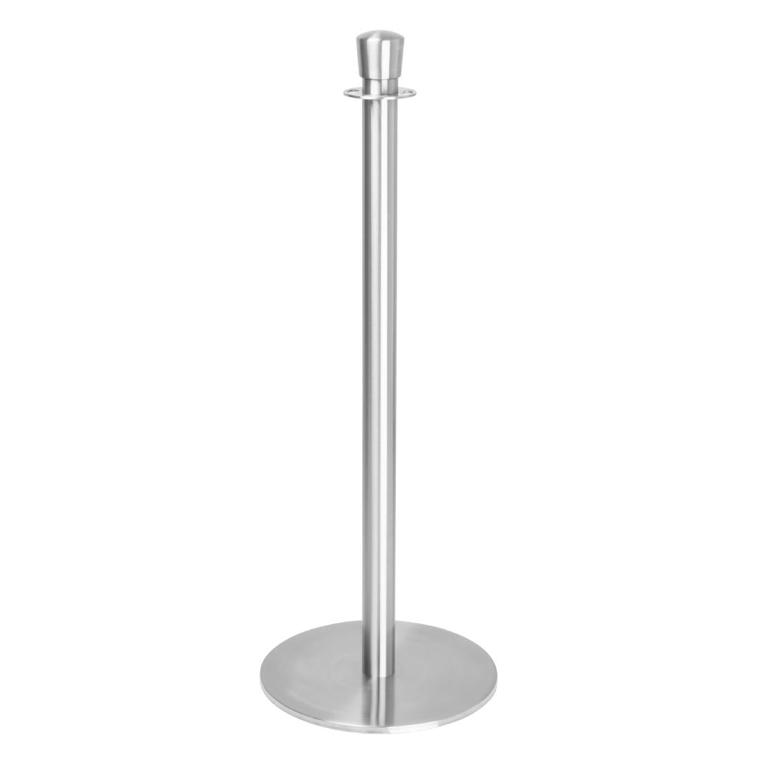 Bolero Flat Base Barrier Posts Brushed Stainless Steel (2 Pack)