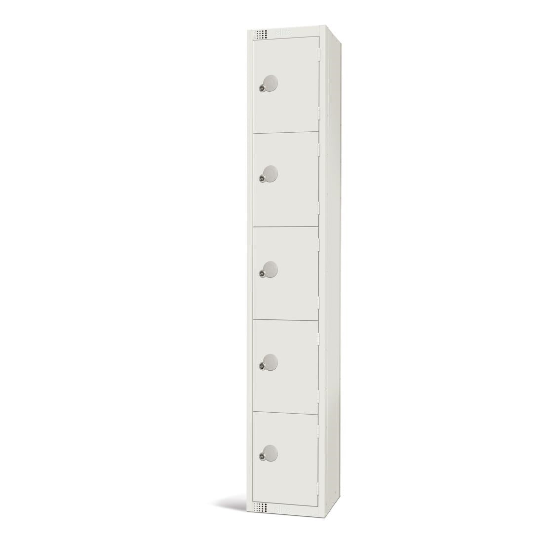 Elite Five Door Coin Return Locker White