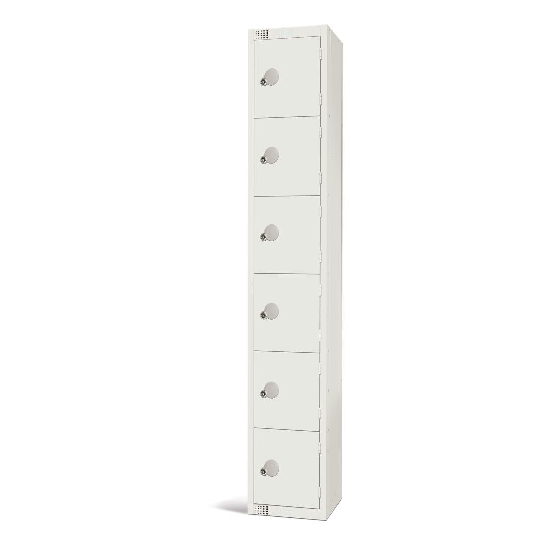 Elite Six Door Electronic Combination Locker White