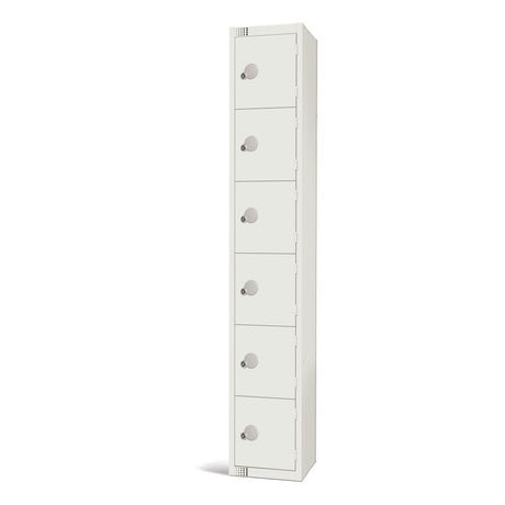 Elite Six Door Manual Combination Locker Locker White