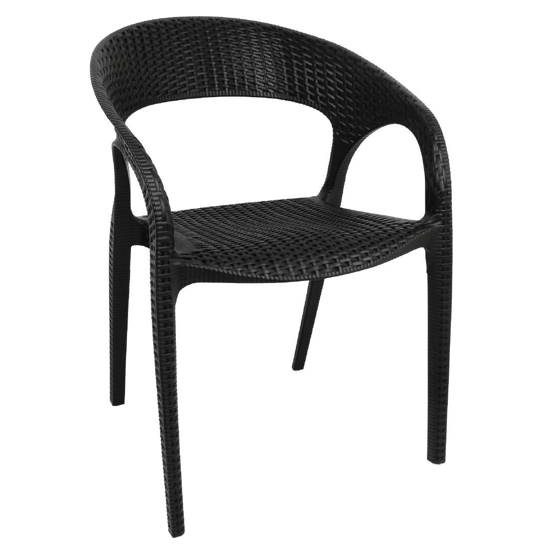 Bolero PP Rattan Wraparound Armchairs (4 Pack)