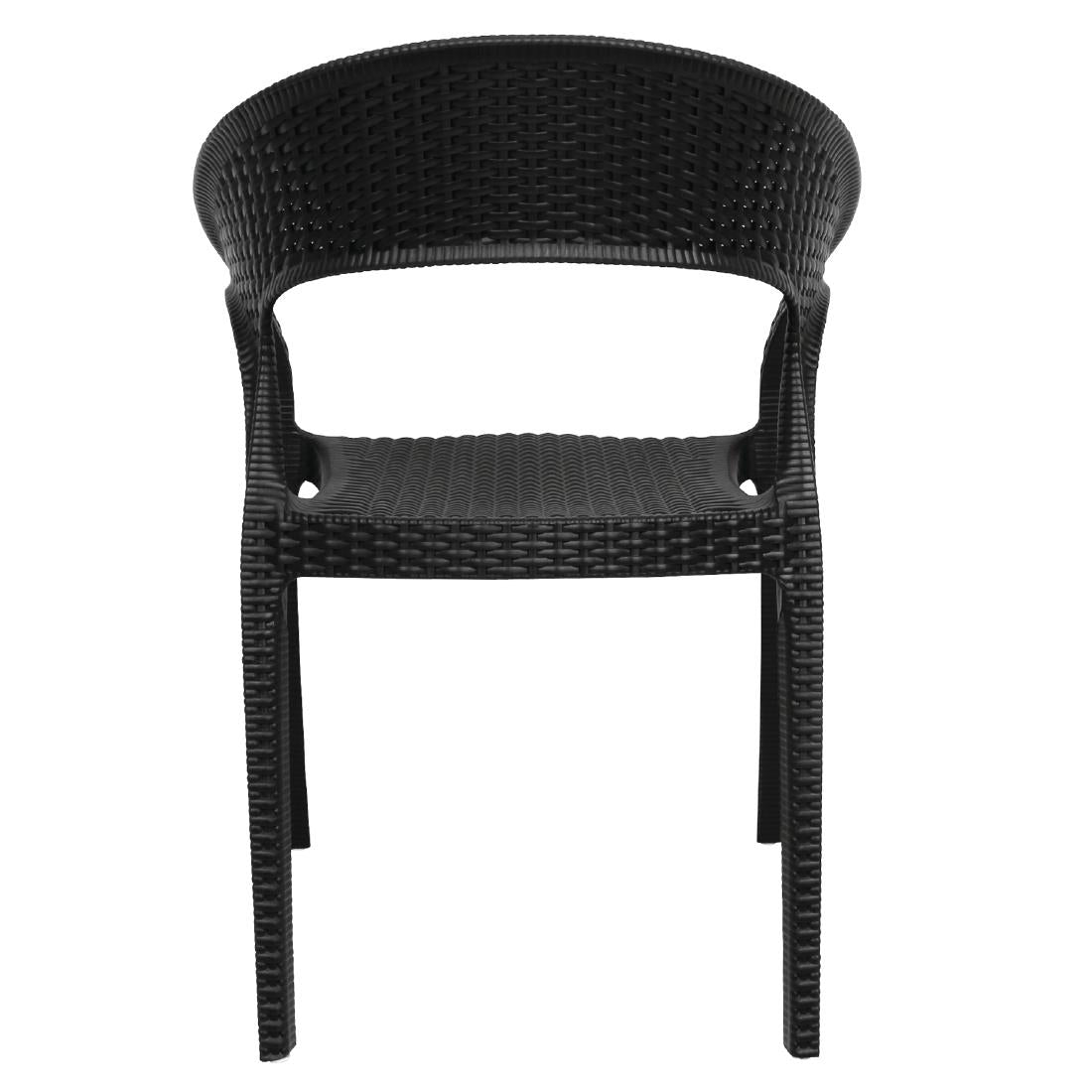 Bolero PP Rattan Wraparound Armchairs (4 Pack)