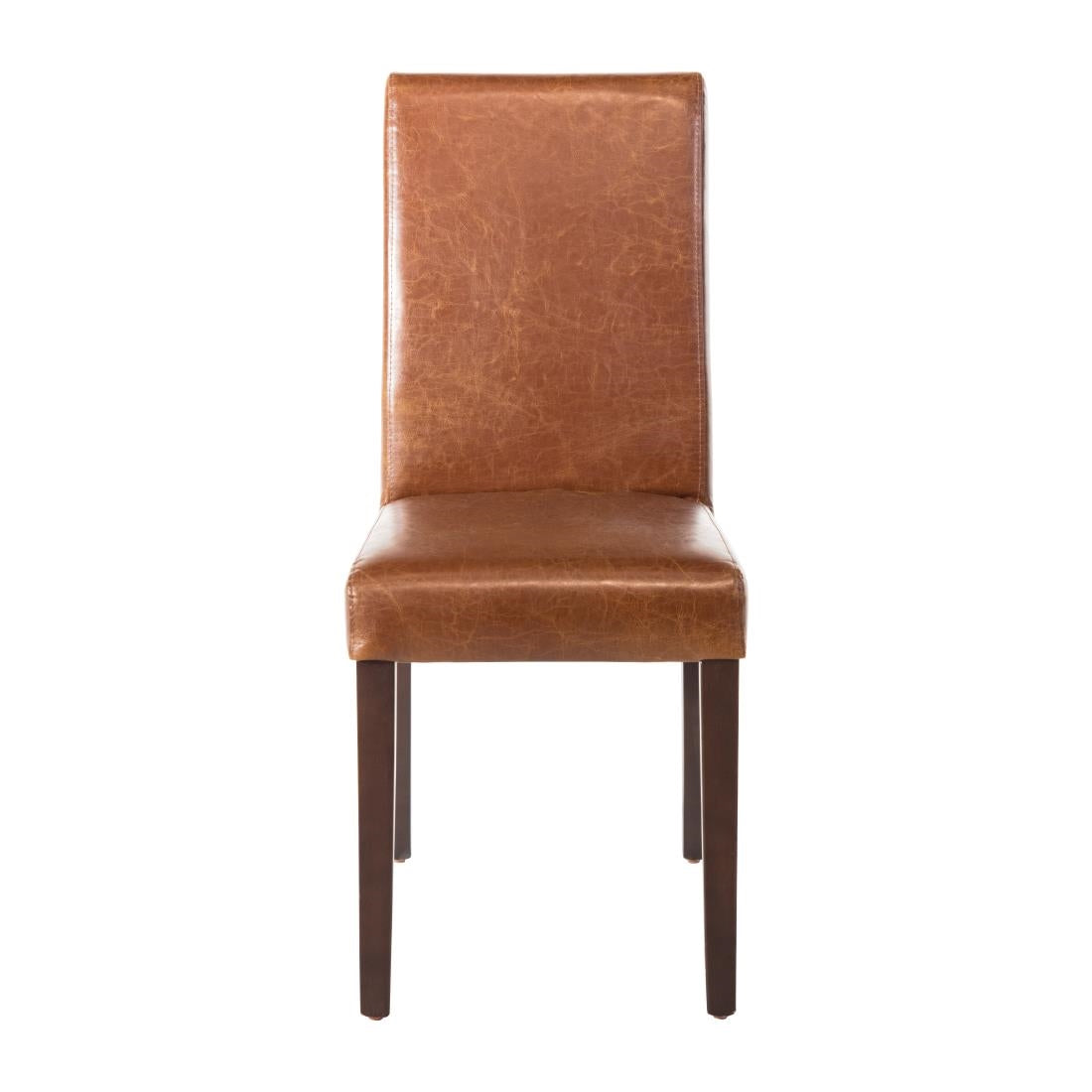Bolero Faux Leather Dining Chair Antique Tan (2 Pack)