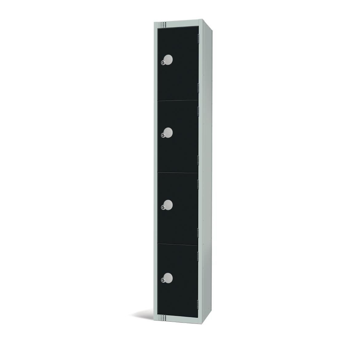 Elite Four Door Coin Return Locker Black