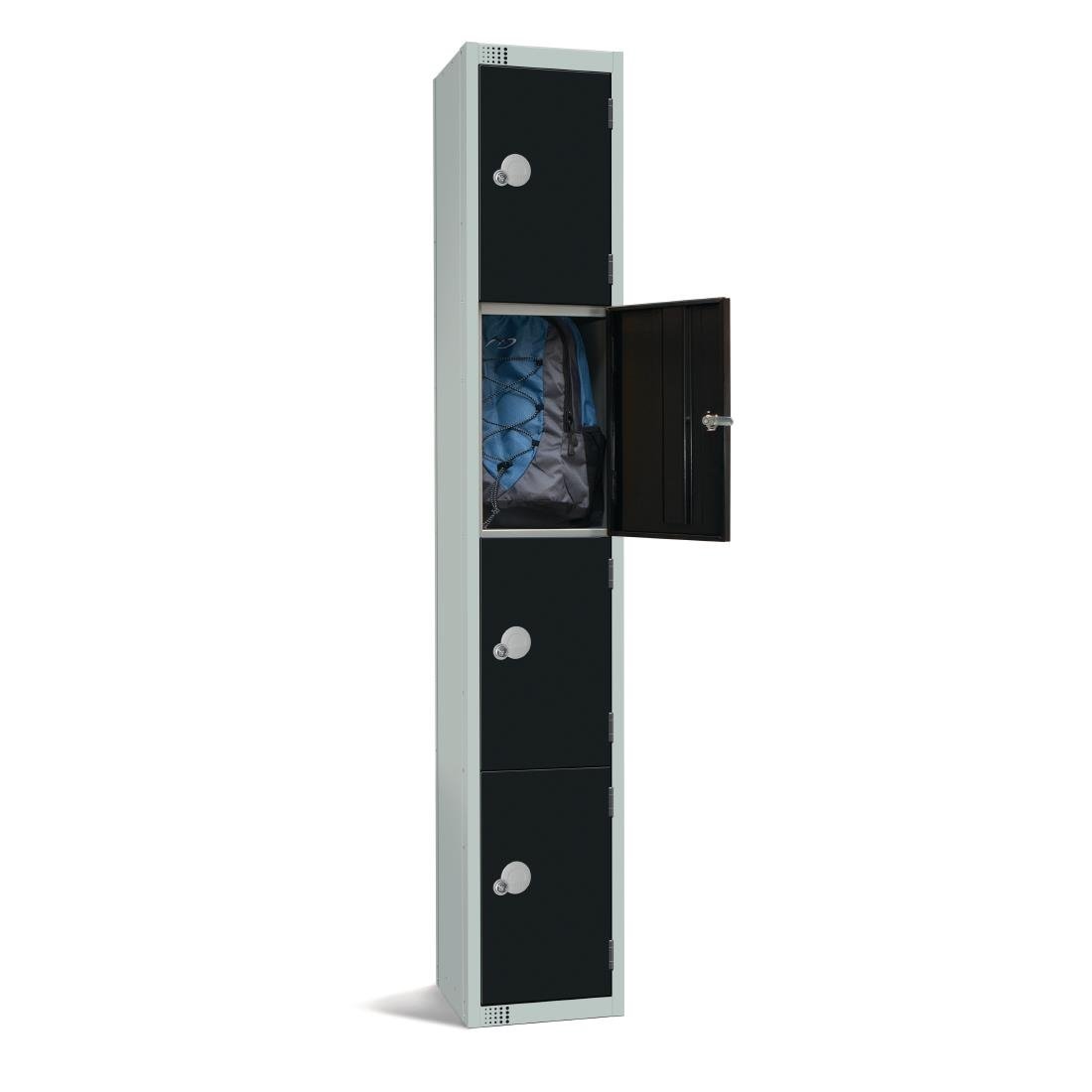 Elite Four Door Coin Return Locker Black