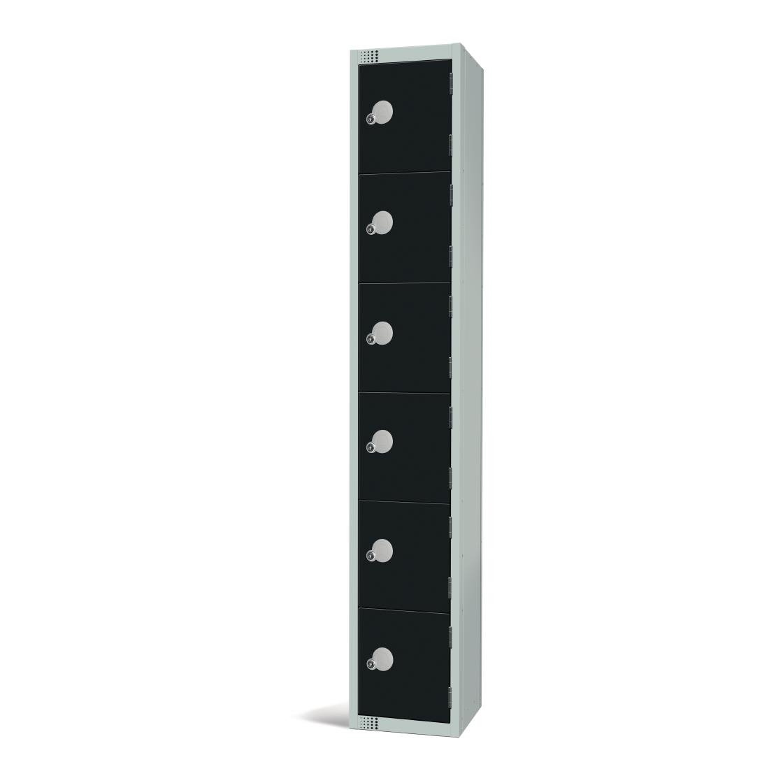 Elite Six Door Manual Combination Locker Locker Black