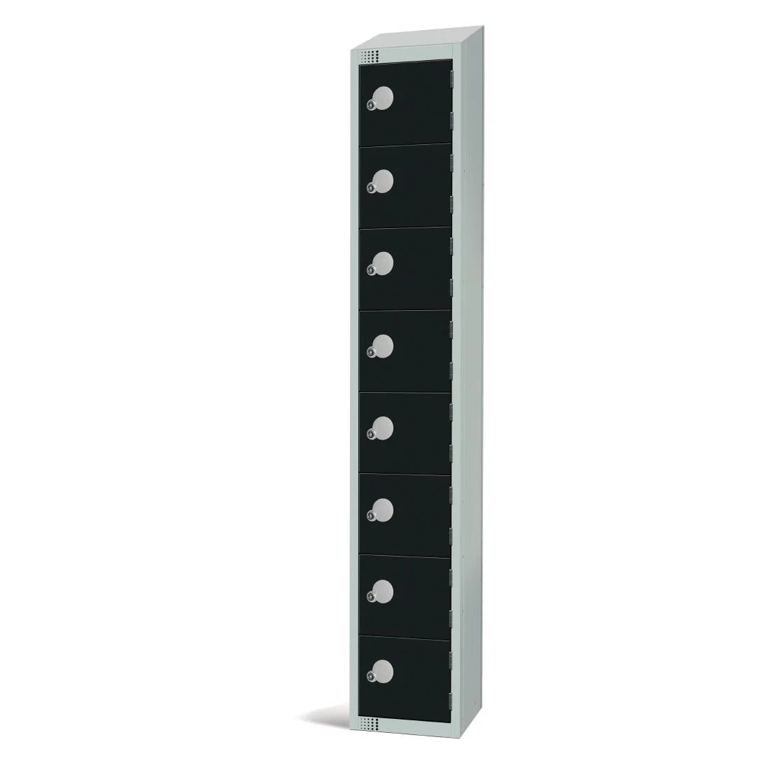 Elite Eight Door Coin Return Locker with Sloping Top Black