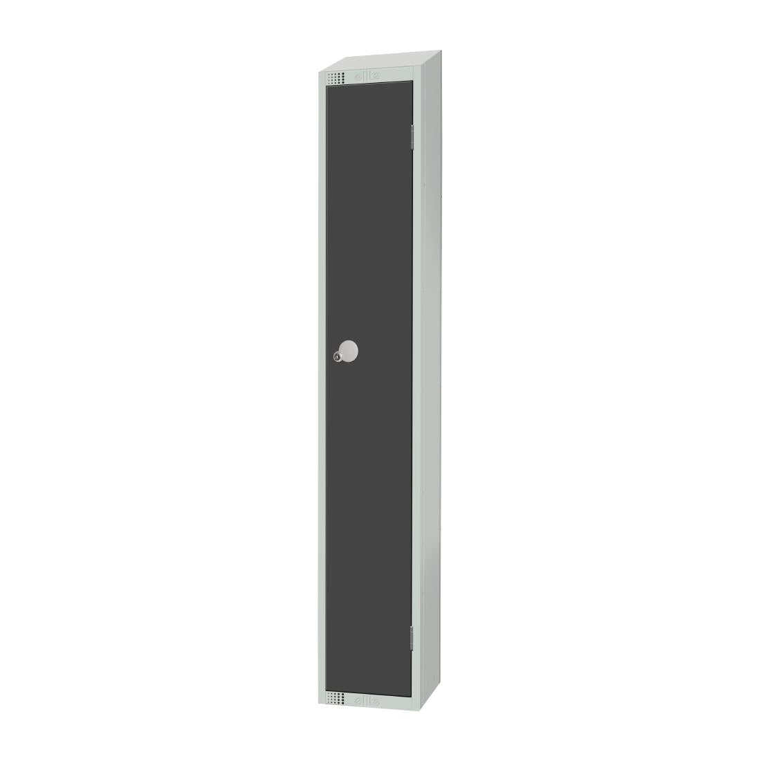 Elite Single Door Camlock Locker Graphite Grey with Sloping Top