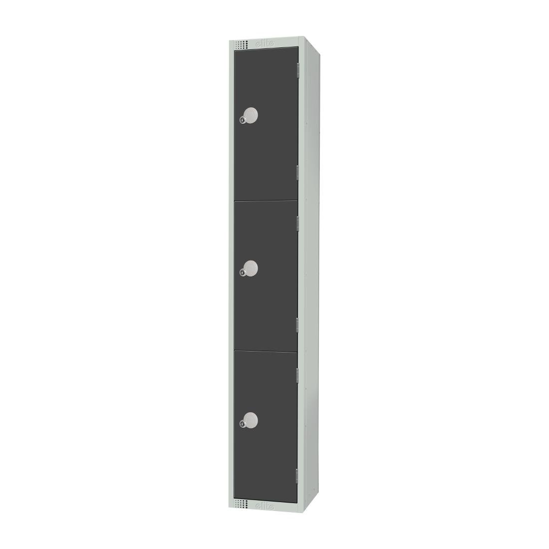 Elite Three Door Electronic Combination Locker Graphite Grey