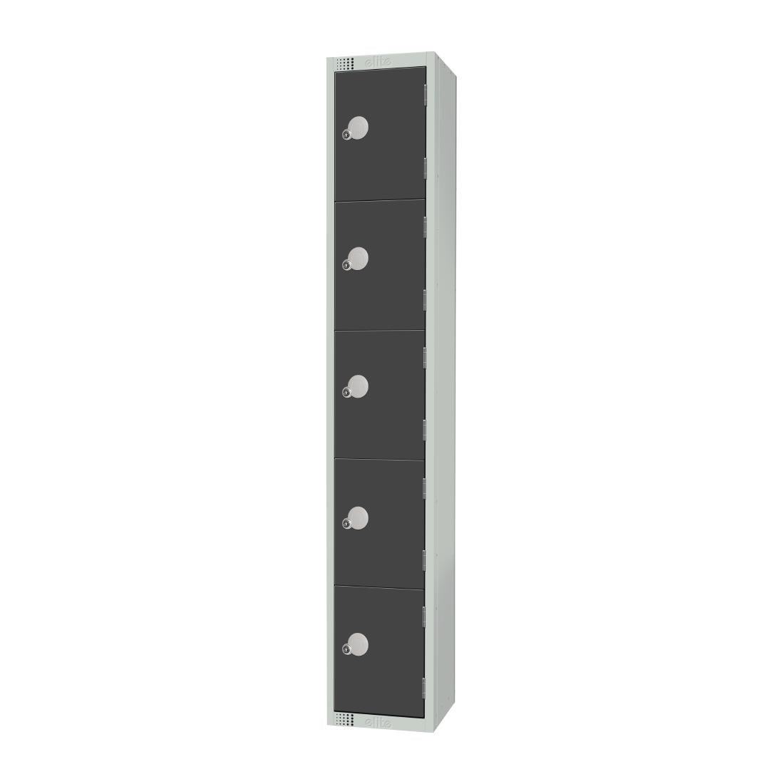 Elite Five Door Padlock Locker Graphite Grey