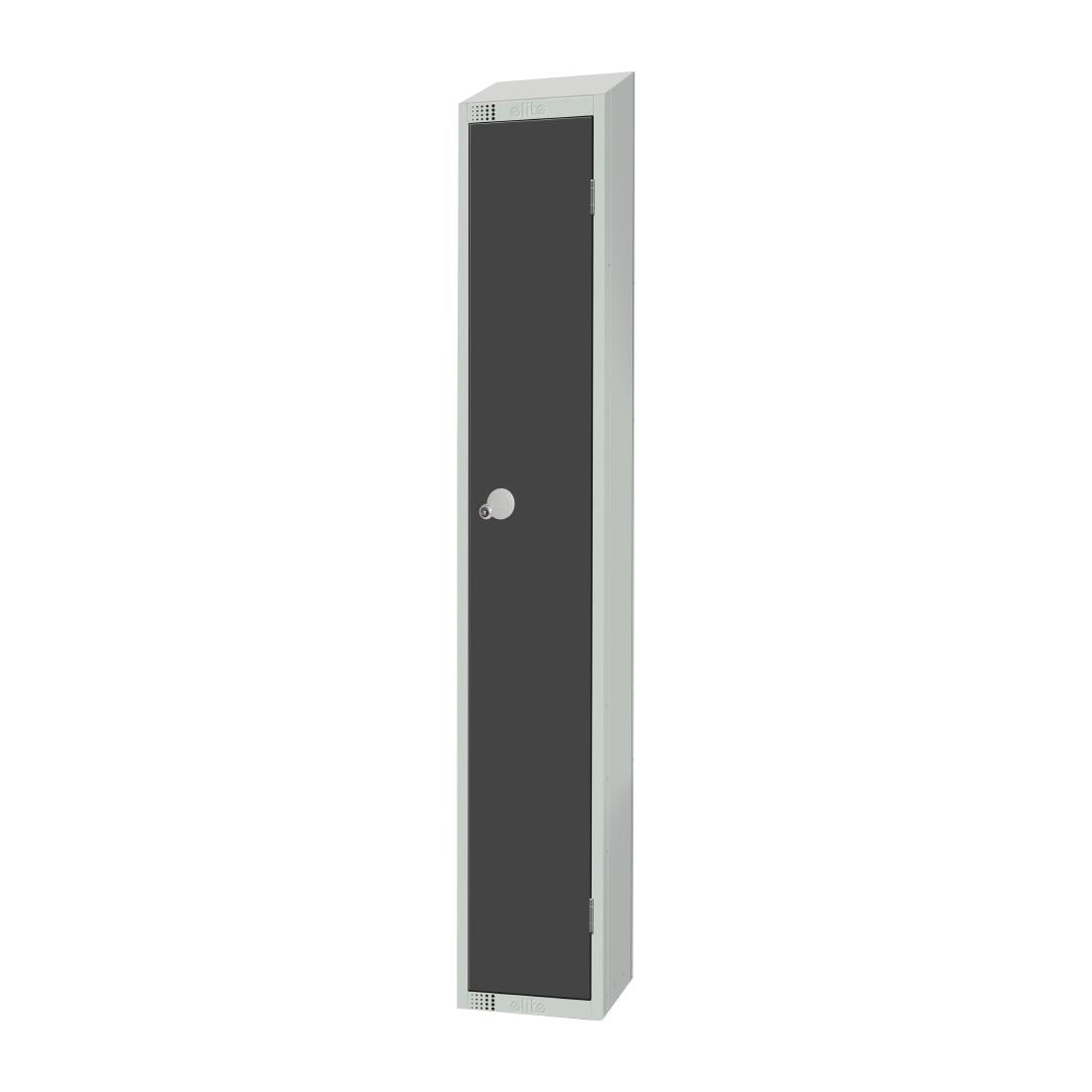 Elite Single Door Coin Return Locker with Sloping Top Graphite Grey