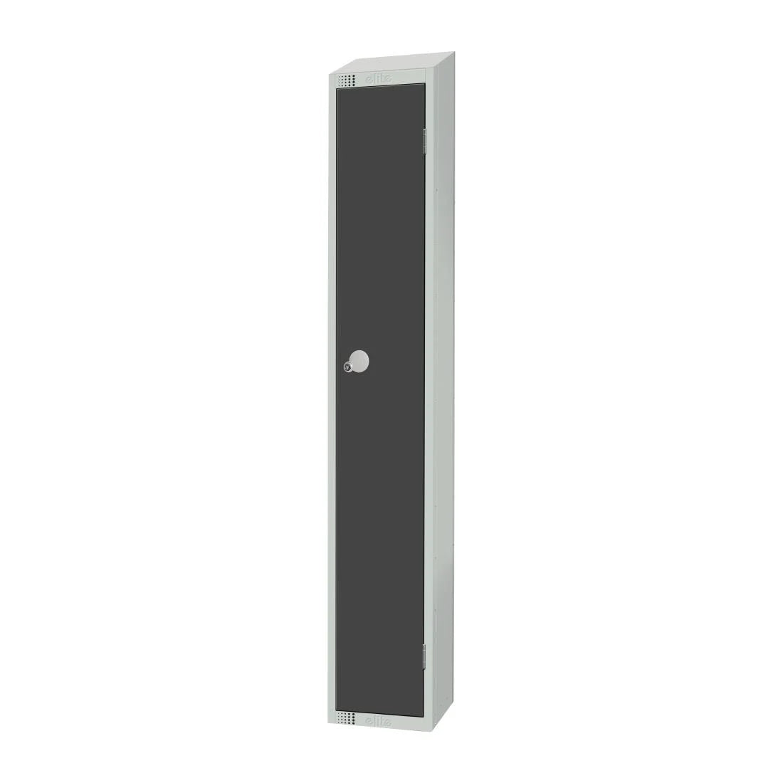 Elite Single Door Camlock Locker Graphite Grey with Sloping Top