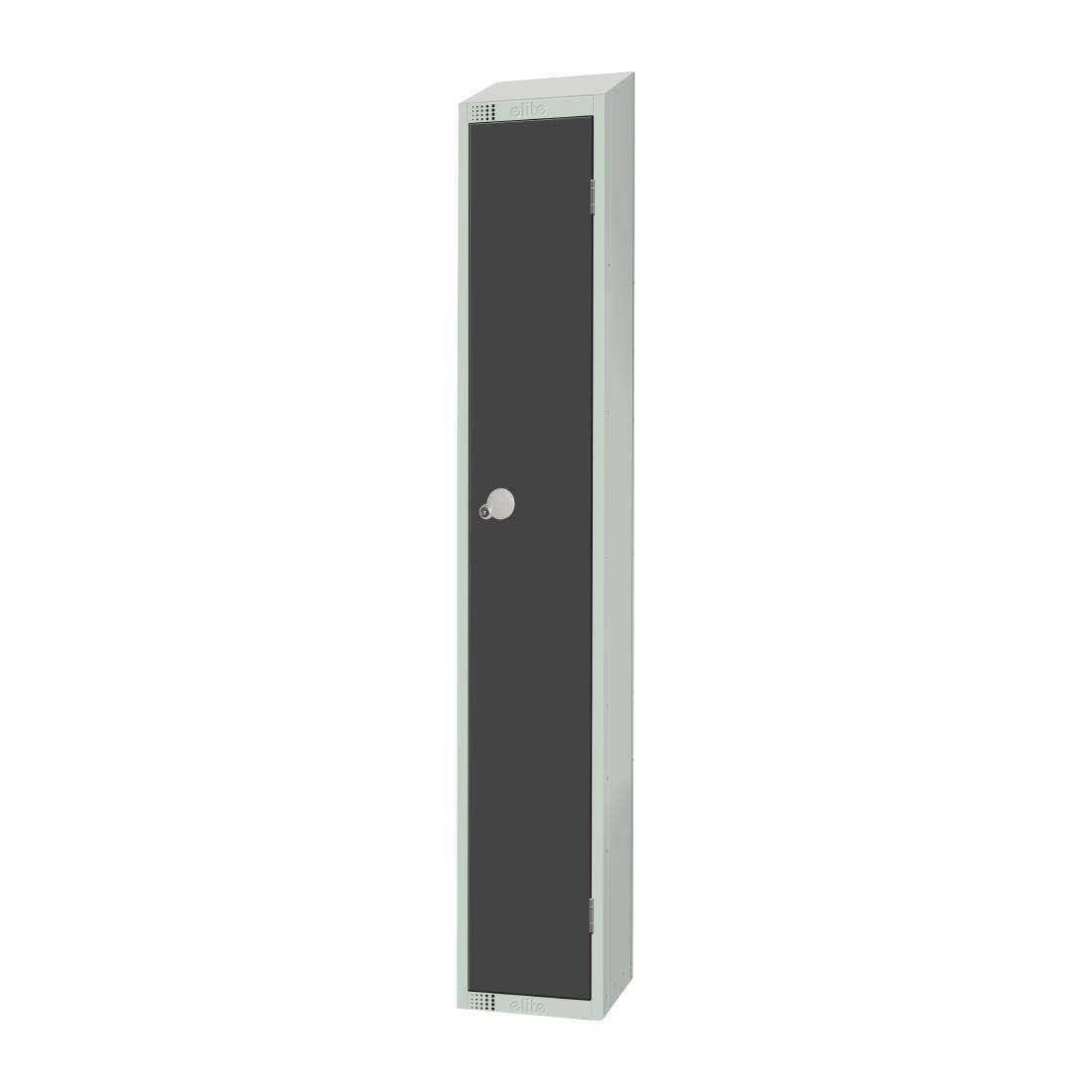 Elite Single Door Camlock Locker Graphite Grey with Sloping Top