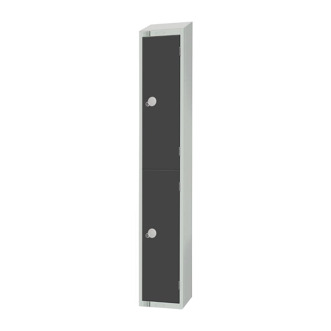 Elite Double Door Coin Return Locker with Sloping Top Graphite Grey