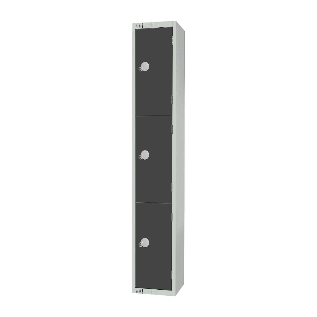 Elite Three Door Coin Return Locker Graphite Grey