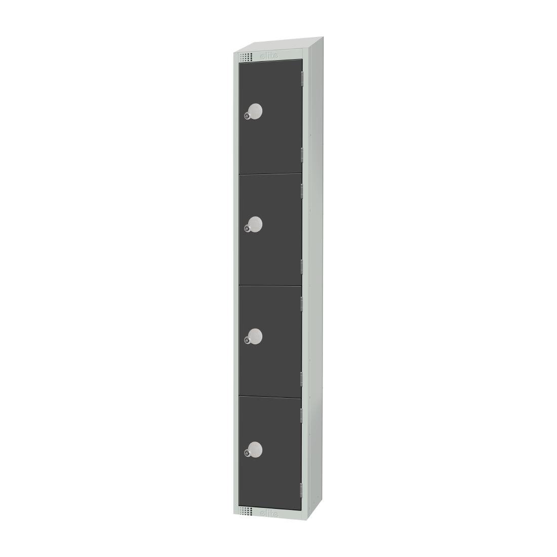 Elite Four Door Electronic Combination Locker with Sloping Top Graphite Grey