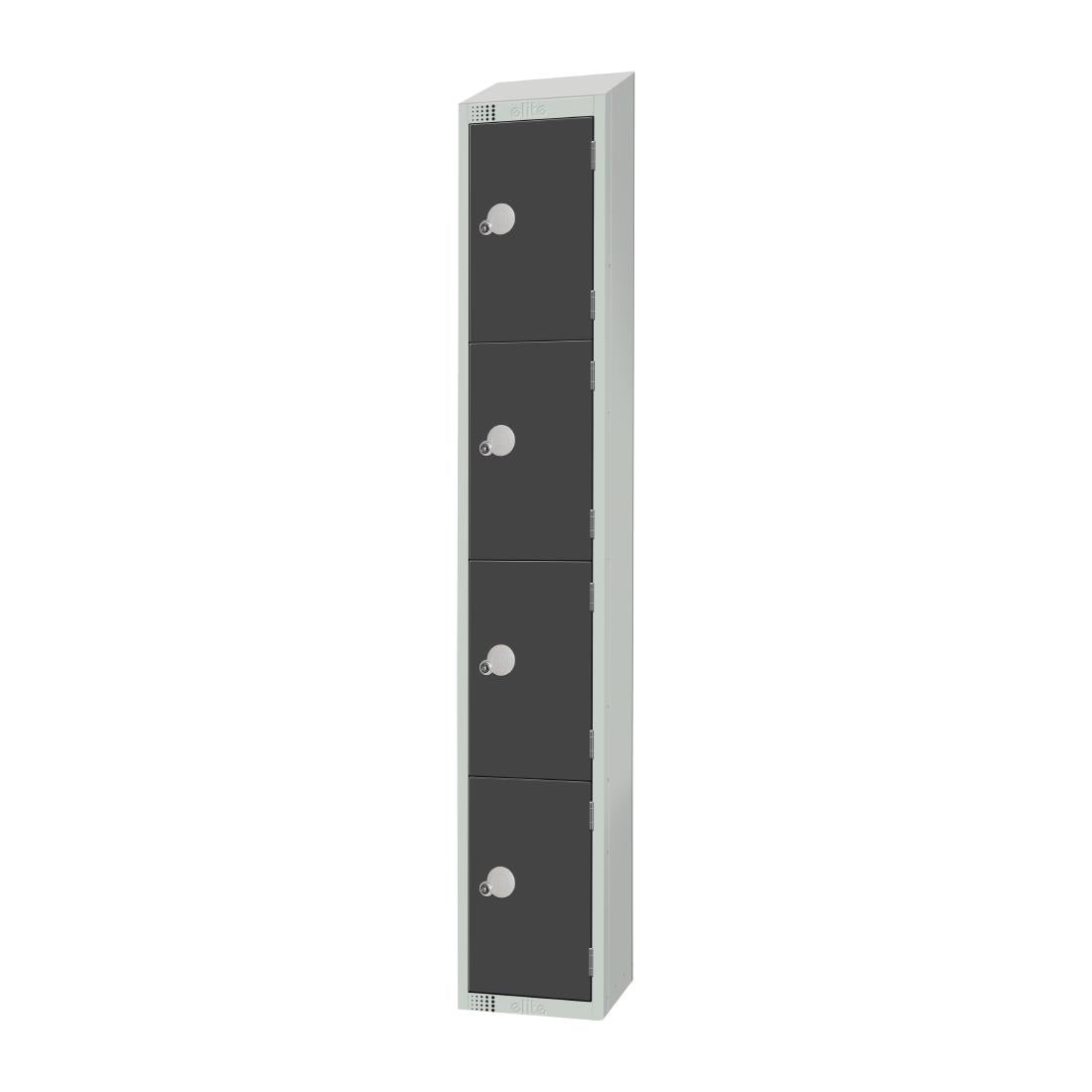 Elite Four Door Padlock Locker with Sloping Top Graphite Grey