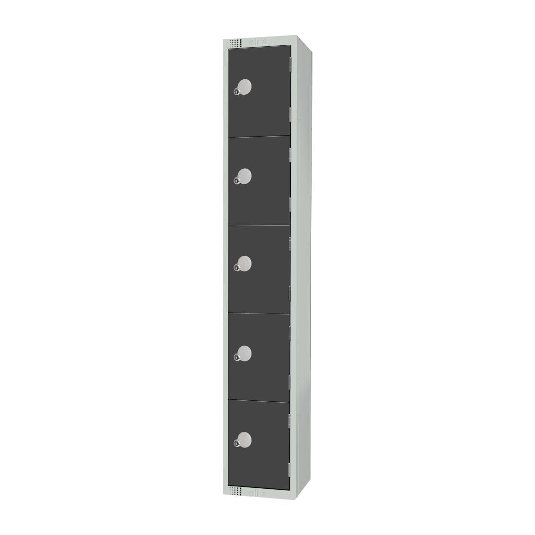 Elite Five Door Padlock Locker Graphite Grey