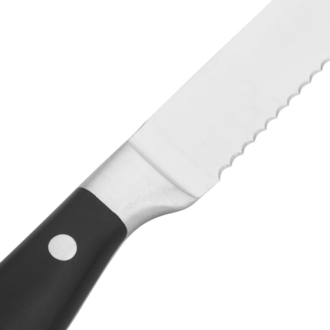 Olympia Premium Riveted Steak Knives with Black ABS Handles (6 Pack)