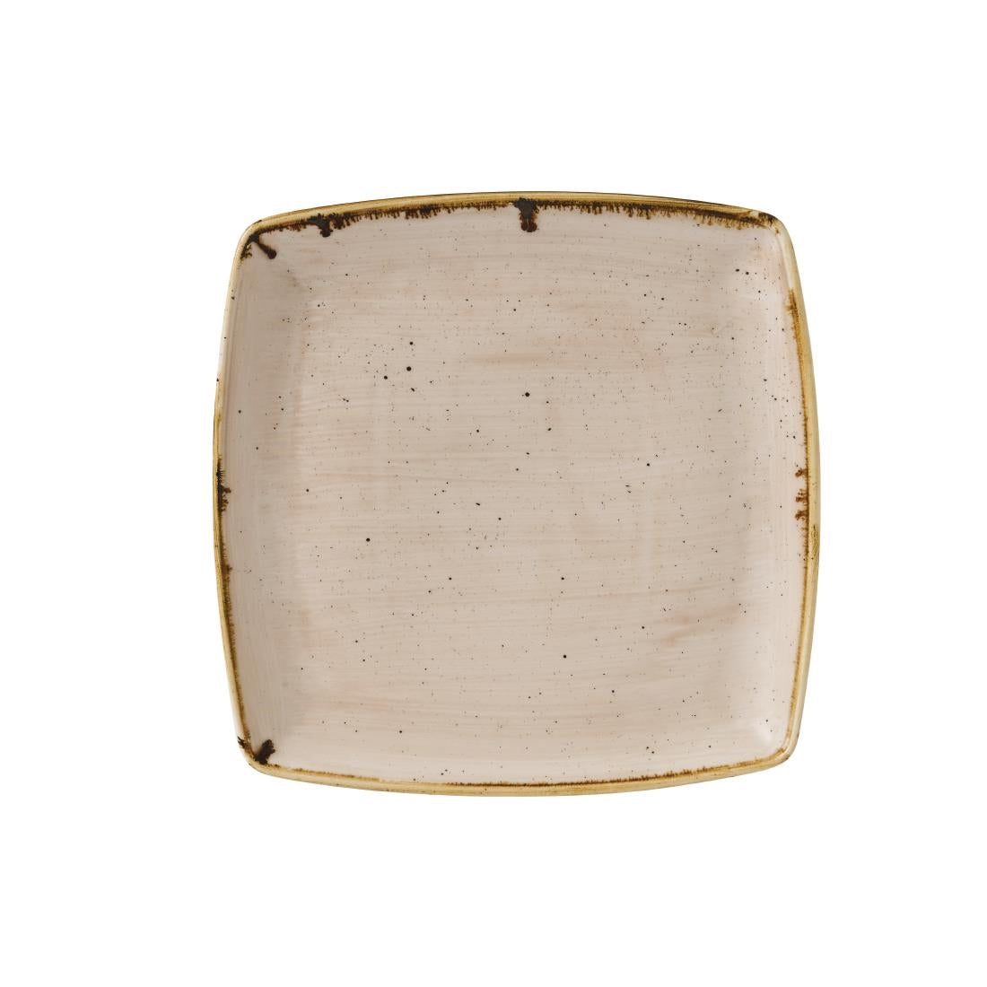 Churchill Stonecast Deep Square Plates Nutmeg Cream 260 x 260mm (6 Pack)