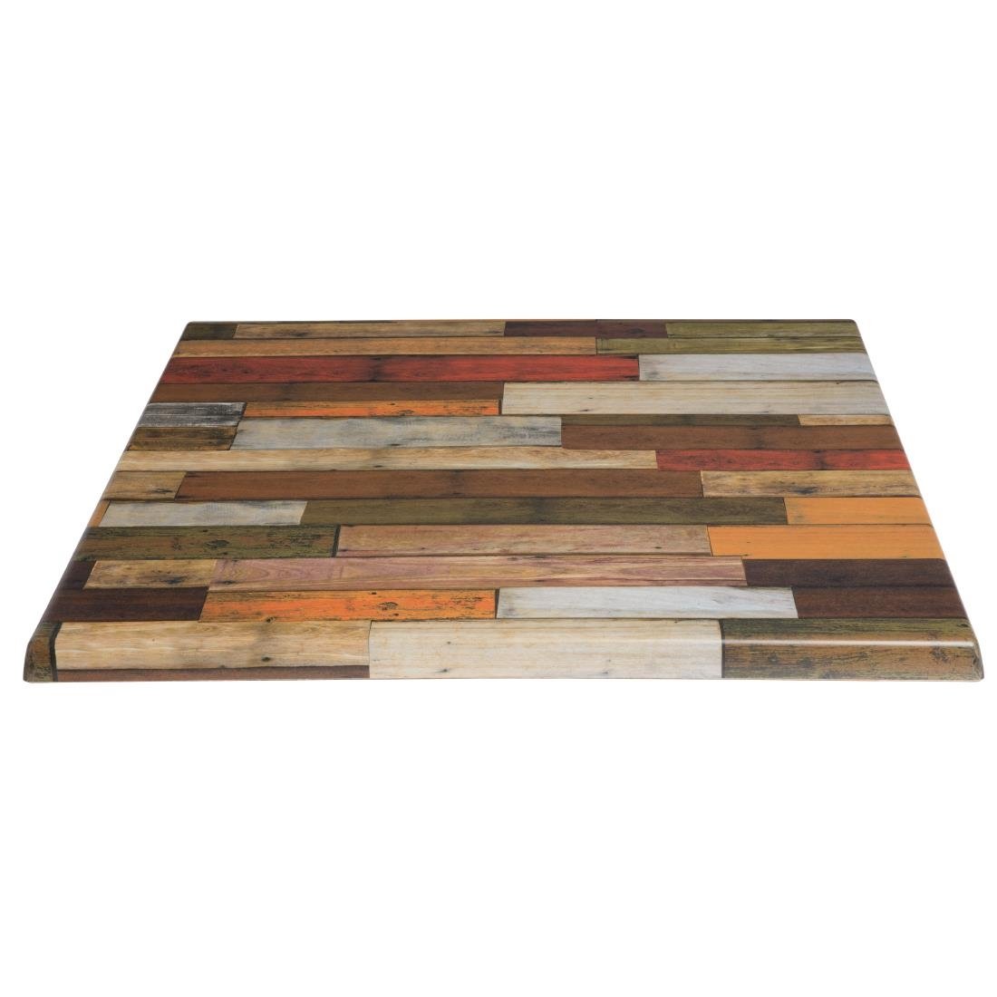 Werzalit Pre-drilled Square Table Top Blanchas Red 600mm