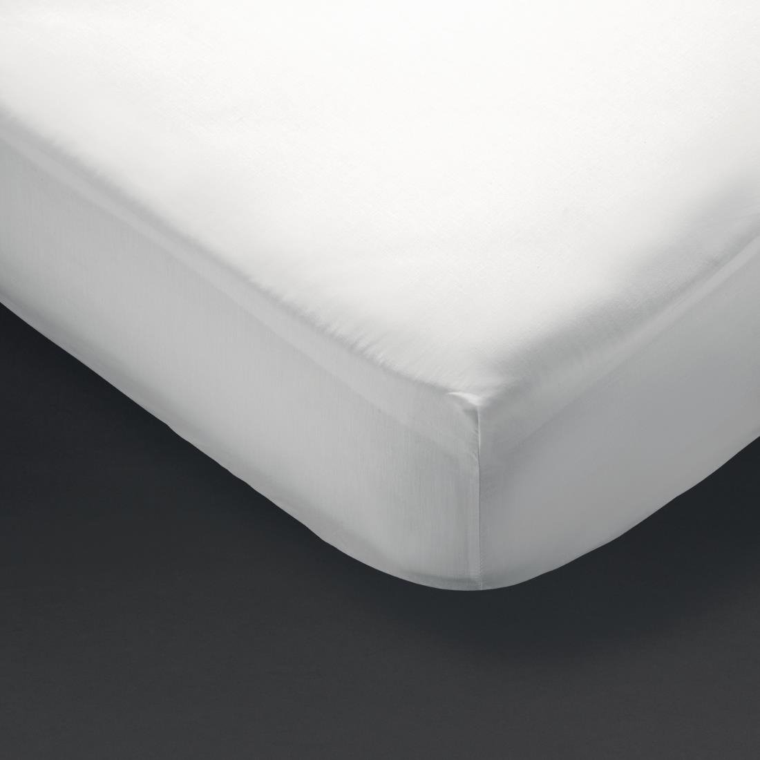 Mitre Comfort Percale Fitted Sheet White Double