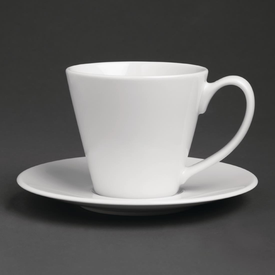 Royal Porcelain Classic White Tea Cups Saucers 145mm (12 Pack)