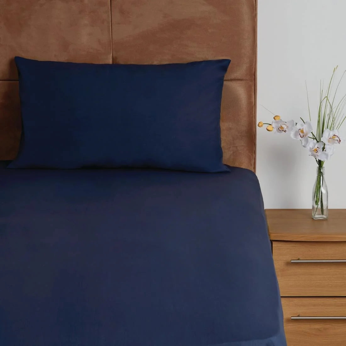 Mitre Essentials Temir Flat Sheet Navy Single