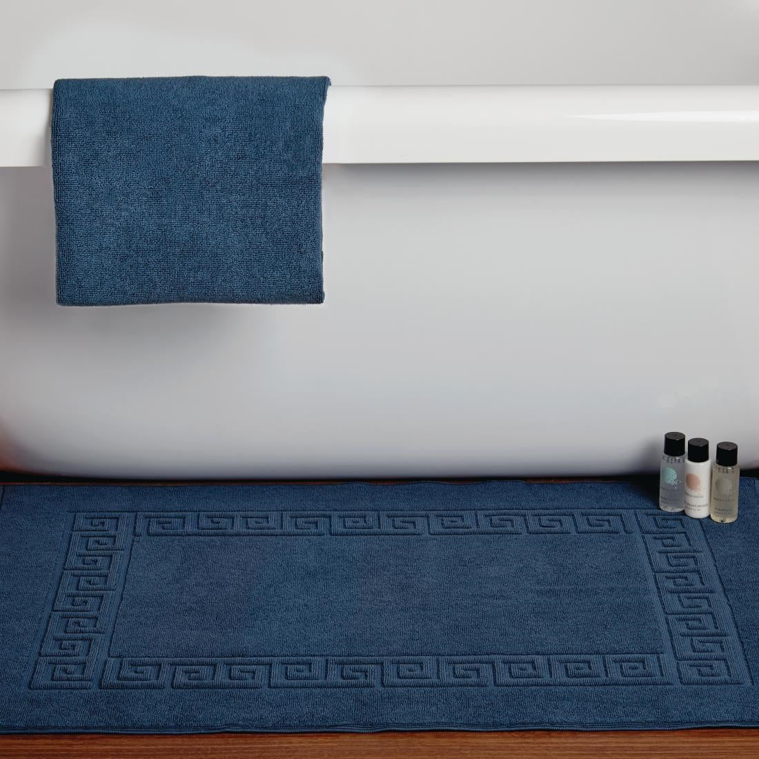 Mitre Essentials Nova Bath Mat Navy