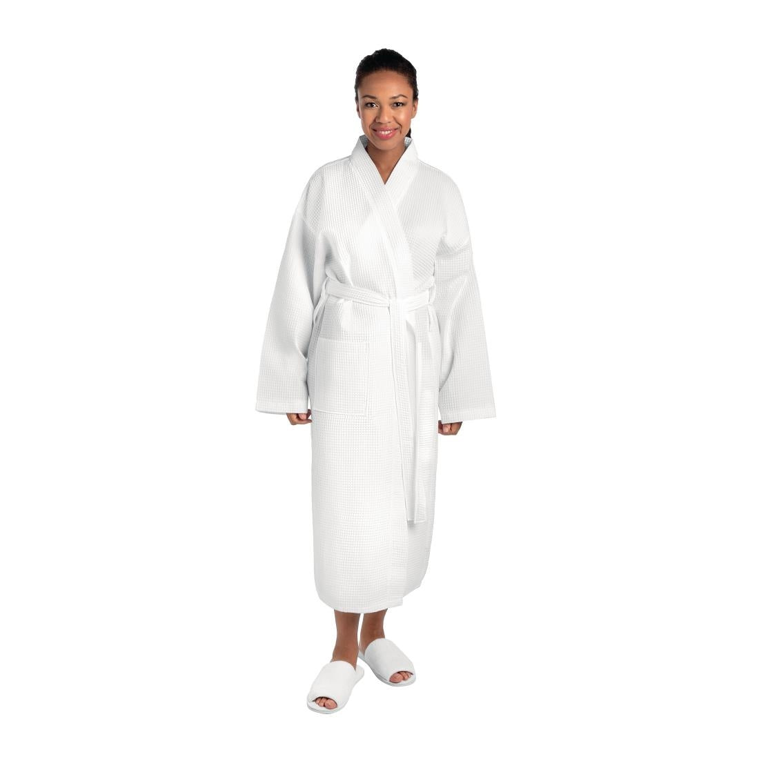Mitre Essentials Honeycomb Bathrobe White Medium