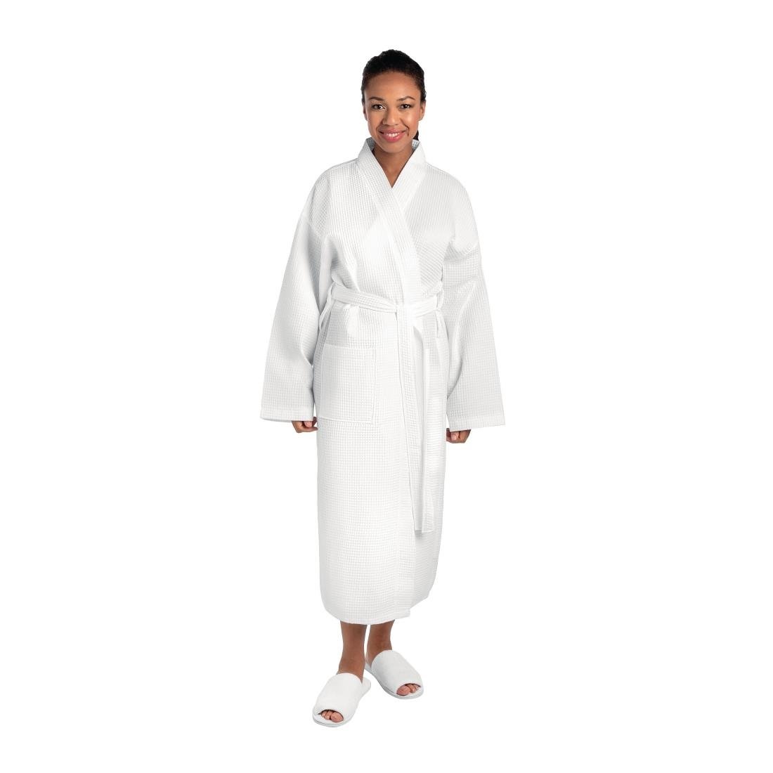 Mitre Essentials Honeycomb Bathrobe White Large