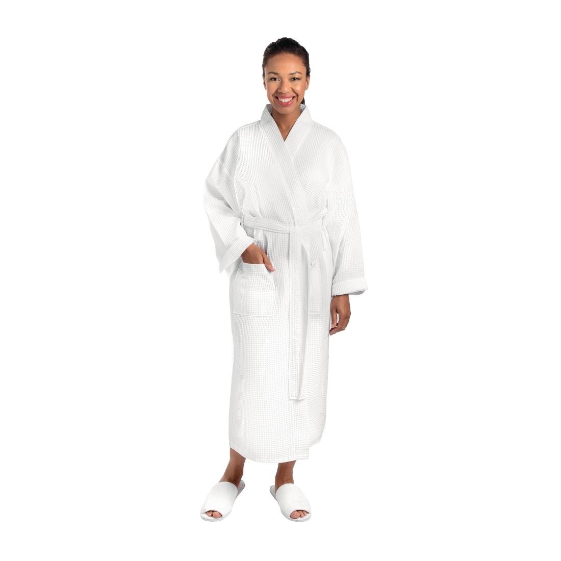 Mitre Essentials Honeycomb Bathrobe White Large