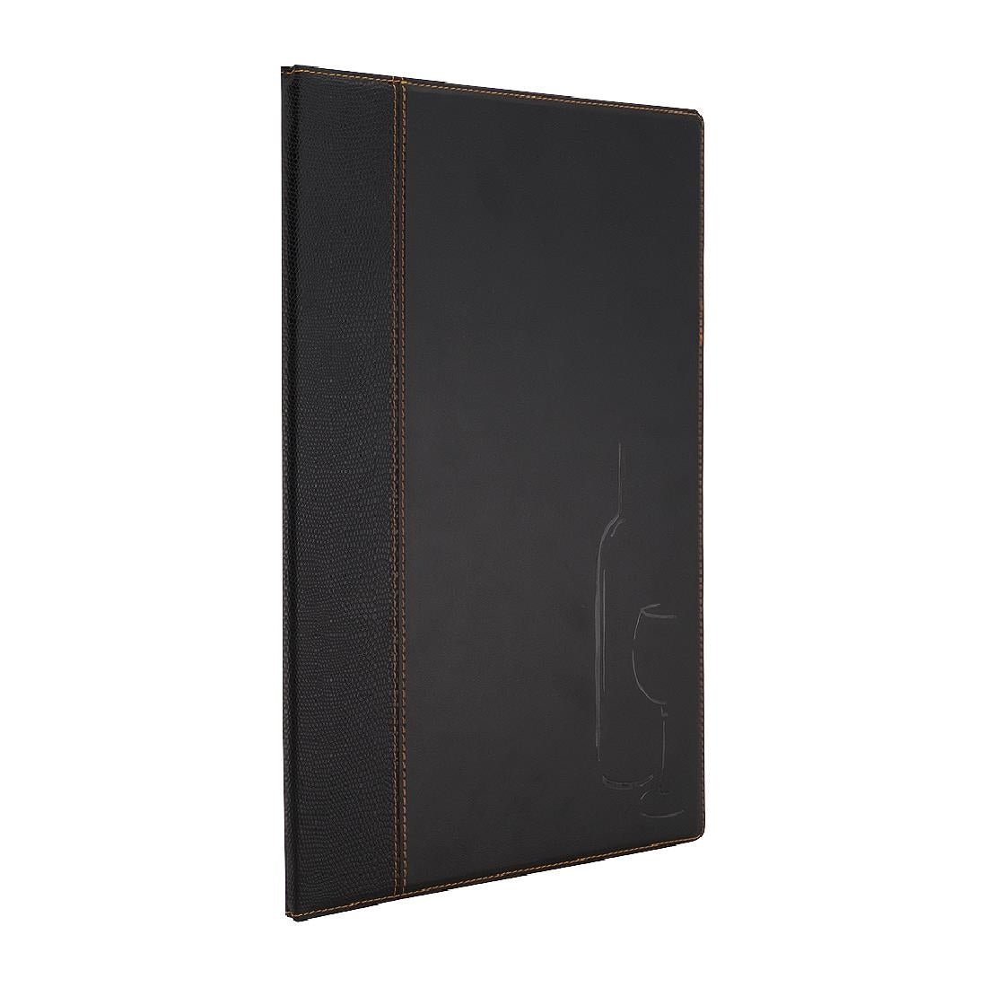 Securit Contemporary Wine List Cover Black A4