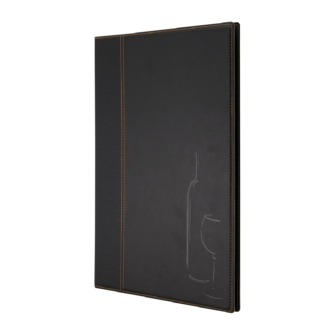 Securit Contemporary Wine List Cover Black A4