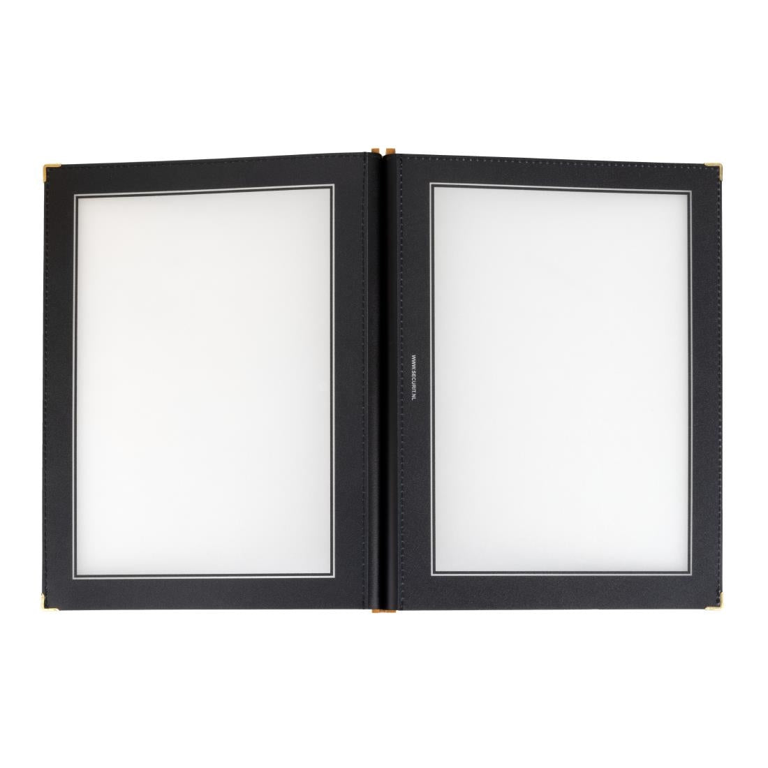 Securit Wood Spine American Style Menu Covers and Storage Box A4 Black