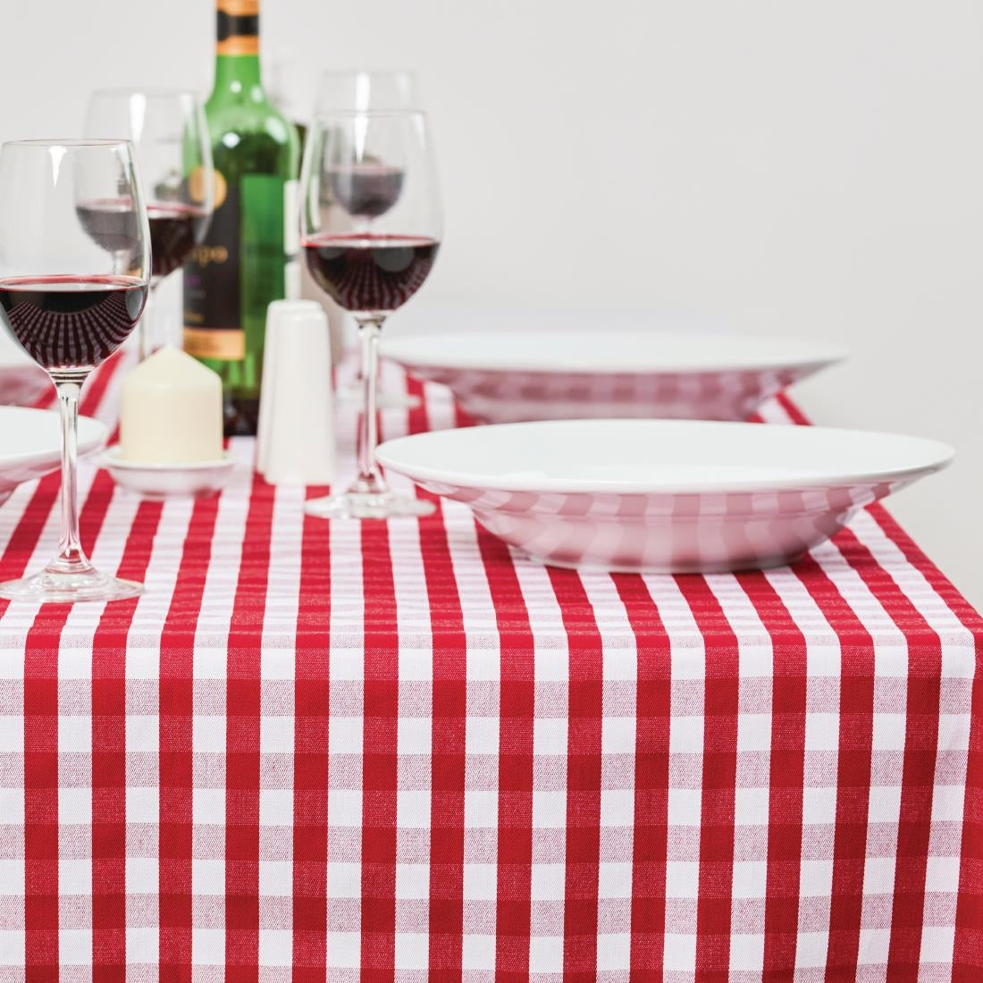 Mitre Comfort Gingham Tablecloth Red 1320 x 1320mm