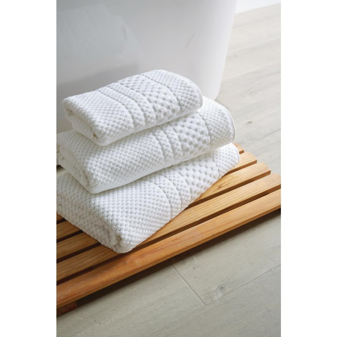 Mitre Heritage Chequers Bath Mat White